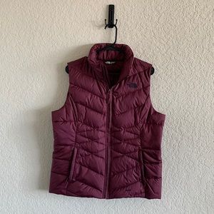 The North Face 550 Burgundy Down Women’s Vest.